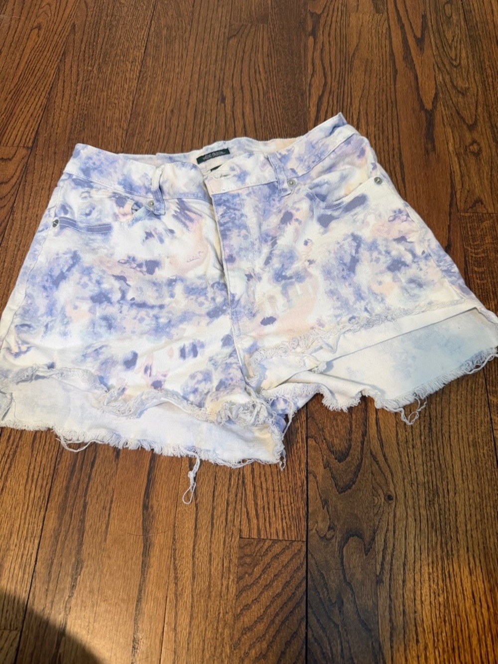 wild fable Lavender & Pale Pink Tie-Dye High-Rise Denim Shorts